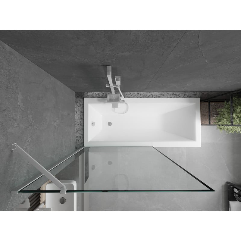 Mexen Next Duschabtrennung 1-flügelig 70 x 150 cm, schwarzer Rahmen, weiß - 895-070-000-00-70-20