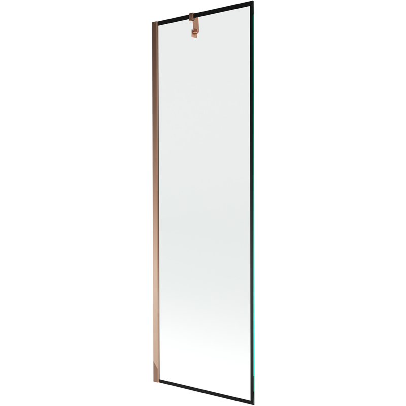 Mexen Next Duschwand einflügelig 60 x 150 cm, schwarzer Rahmen, Roségold - 895-060-000-00-70-60