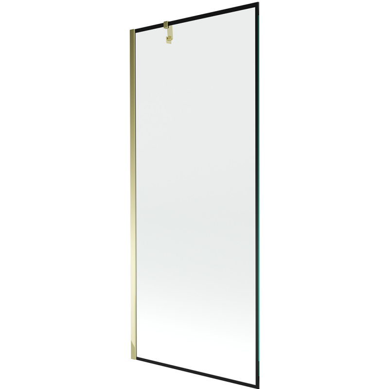 Mexen Next Duschabtrennung 1-flügelig 80 x 150 cm, schwarzer Rahmen, golden - 895-080-000-00-70-50