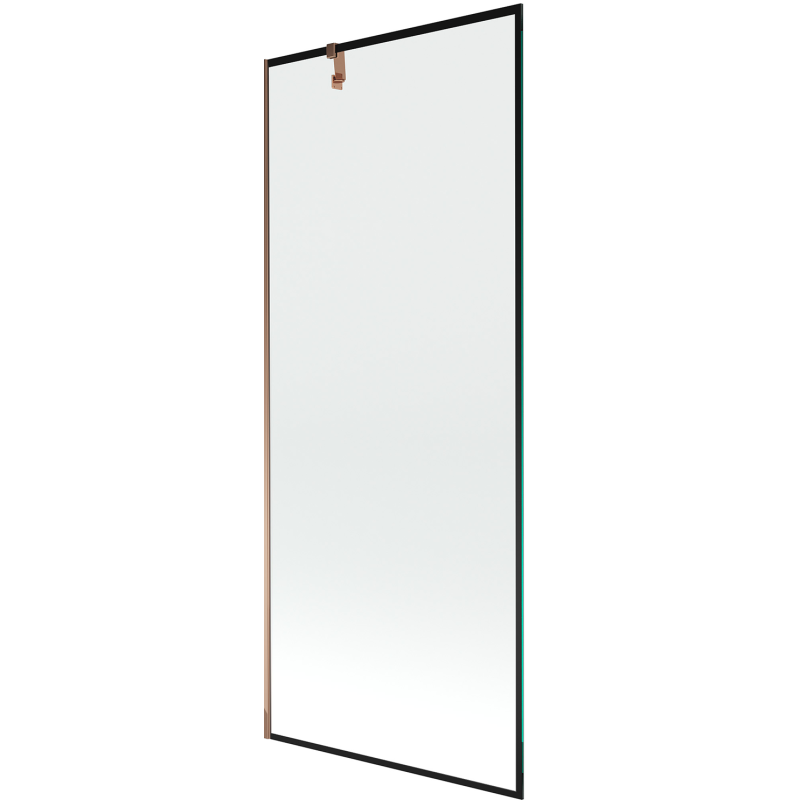 Mexen Next Duschabtrennung 1-flügelig 80 x 150 cm, schwarzer Rahmen, Roségold - 895-080-000-00-70-60
