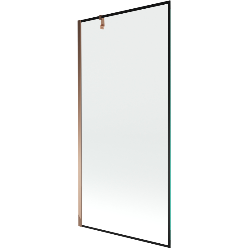 Mexen Next 1-flügelige Badewannenabtrennung 90 x 150 cm, schwarzer Rahmen, Roségold - 895-090-000-00-70-60