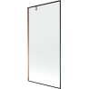 Mexen Next 1-flügelige Badewannenabtrennung 90 x 150 cm, schwarzer Rahmen, Roségold - 895-090-000-00-70-60