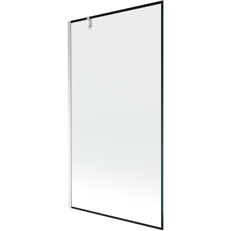 Mexen Next Einteilige Badewannenabtrennung 100 x 150 cm, schwarzer Rahmen, Chrom - 895-100-000-00-70-01