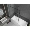 Mexen Next Einteilige Badewannenabtrennung 100 x 150 cm, schwarzer Rahmen, Chrom - 895-100-000-00-70-01