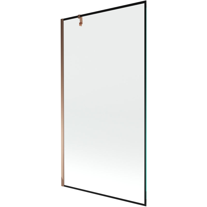 Mexen Next einflügelige Wannentrennwand 100 x 150 cm, schwarzer Rahmen, Roségold - 895-100-000-00-70-60