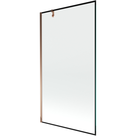 Mexen Next einflügelige Wannentrennwand 100 x 150 cm, schwarzer Rahmen, Roségold - 895-100-000-00-70-60