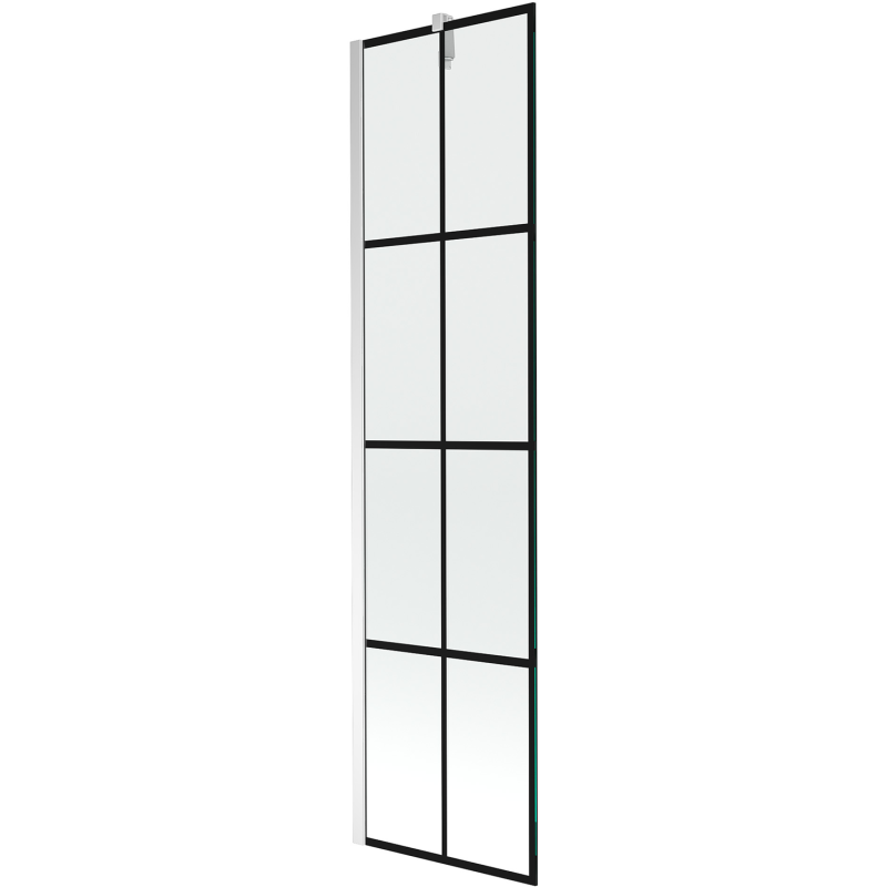 Mexen Next Duschwand einflügelig 50 x 150 cm, schwarzes Gitter, Chrom - 895-050-000-00-77-01