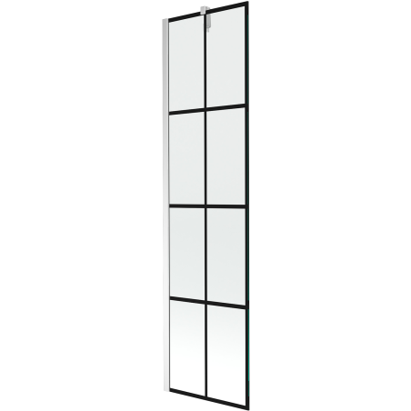 Mexen Next Duschwand einflügelig 50 x 150 cm, schwarzes Gitter, Chrom - 895-050-000-00-77-01