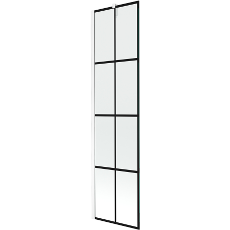 Mexen Next 1-flügelige Badezimmerschirmwand 50 x 150 cm, schwarzes Raster, weiß - 895-050-000-00-77-20