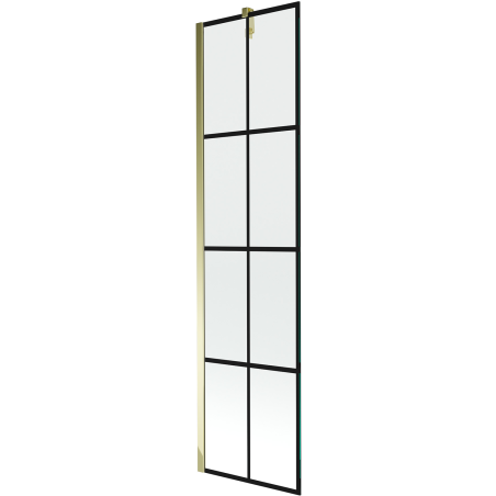 Mexen Next 1-flügelige Duschwand 50 x 150 cm, schwarzes Raster, gold - 895-050-000-00-77-50