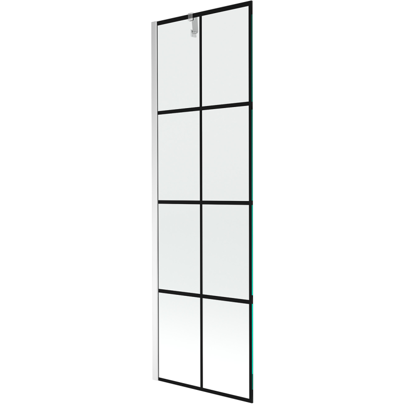 Mexen Next 1-flügelige Badewannenabtrennung 60 x 150 cm, schwarzes Gitter, Chrom - 895-060-000-00-77-01