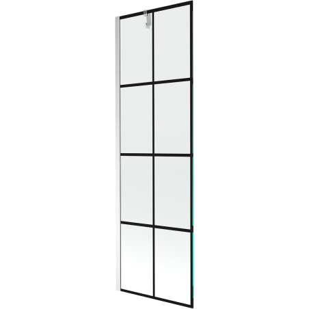 Mexen Next 1-flügelige Badewannenabtrennung 60 x 150 cm, schwarzes Gitter, Chrom - 895-060-000-00-77-01