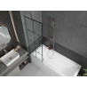 Mexen Next 1-flügelige Badewannenabtrennung 60 x 150 cm, schwarzes Gitter, Chrom - 895-060-000-00-77-01