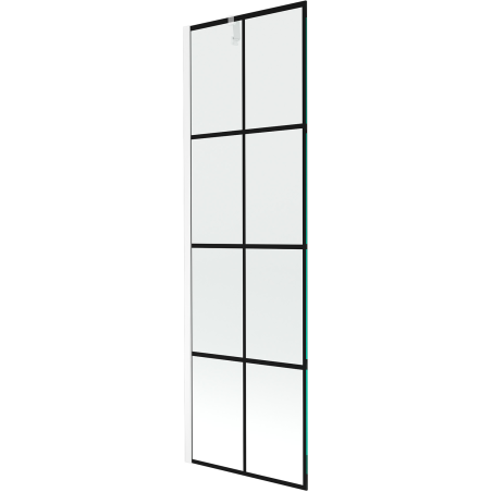 Mexen Next 1-flügelige Badewannenabtrennung 60 x 150 cm, schwarzes Gitter, weiß - 895-060-000-00-77-20