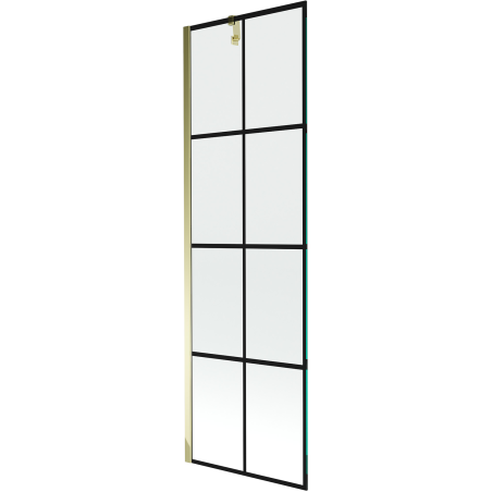 Mexen Next Einflügelige Duschwand 60 x 150 cm, schwarzes Gitter, Gold - 895-060-000-00-77-50