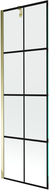 Mexen Next Einflügelige Duschwand 60 x 150 cm, schwarzes Gitter, Gold - 895-060-000-00-77-50