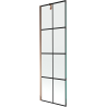 Mexen Next einflügelige Badewannenabtrennung 60 x 150 cm, schwarzes Gitter, Roségold - 895-060-000-00-77-60