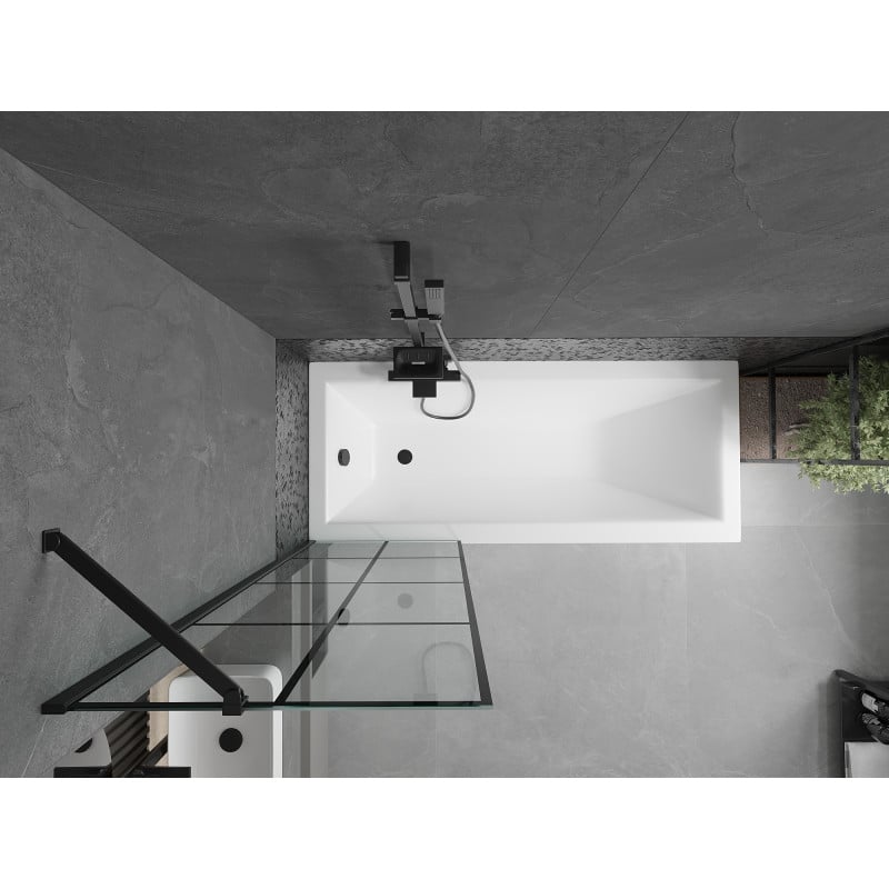 Mexen Next 1-flügelige Duschabtrennung 60 x 150 cm, schwarzes Gitter, schwarz - 895-060-000-00-77-70