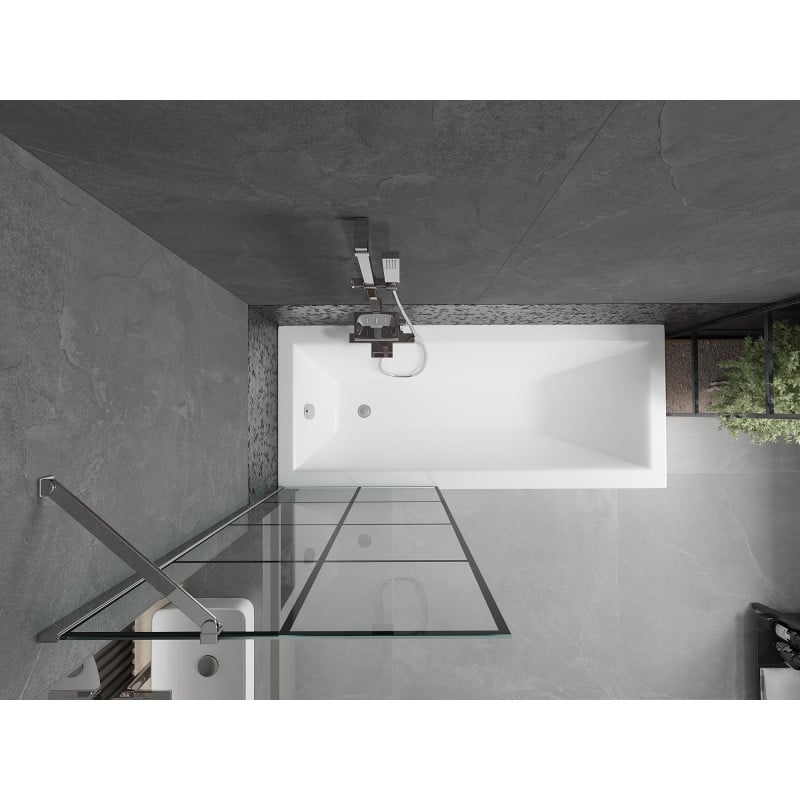 Mexen Next 1-flügelige Duschabtrennung 70 x 150 cm, schwarzes Raster, Chrom - 895-070-000-00-77-01