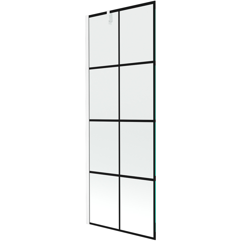 Mexen Next 1-flügelige Badewannenfaltwand 70 x 150 cm, schwarzes Gitter, weiß - 895-070-000-00-77-20