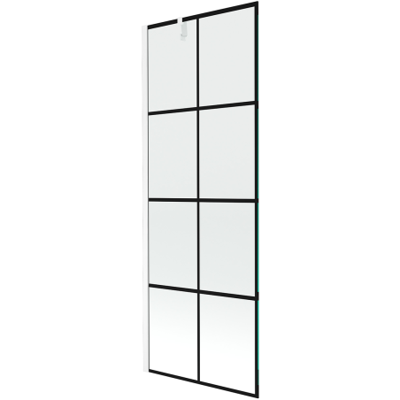 Mexen Next 1-flügelige Badewannenfaltwand 70 x 150 cm, schwarzes Gitter, weiß - 895-070-000-00-77-20
