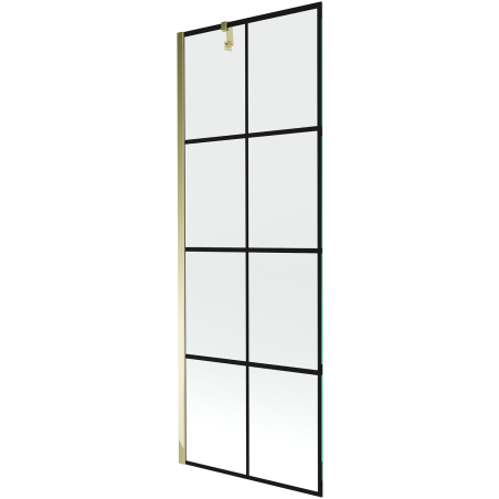 Mexen Next Duschabtrennung 1-flügelig 70 x 150 cm, schwarzes Gitter, gold - 895-070-000-00-77-50