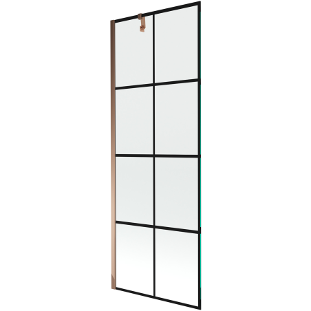 Mexen Next 1-flügelige Duschabtrennung 70 x 150 cm, schwarzes Gitter, Roségold - 895-070-000-00-77-60