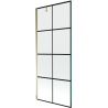 Mexen Next Einteilige Duschabtrennung 80 x 150 cm, schwarzes Karomuster, gold - 895-080-000-00-77-50