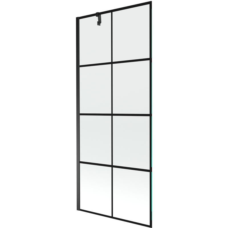 Mexen Next 1-flügelige Duschwand 80 x 150 cm, schwarzes Gitter, schwarz - 895-080-000-00-77-70