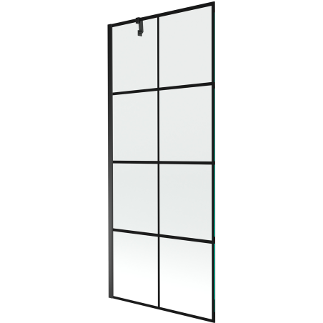 Mexen Next 1-flügelige Duschwand 80 x 150 cm, schwarzes Gitter, schwarz - 895-080-000-00-77-70