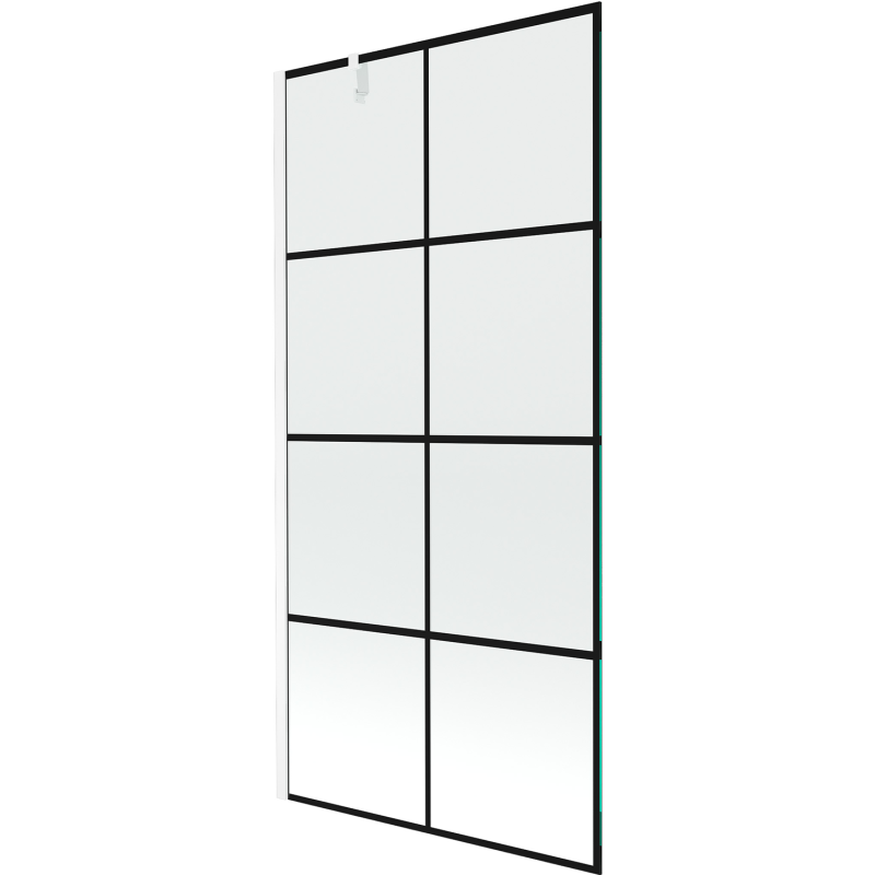 Mexen Next 1-flügelige Duschabtrennung 90 x 150 cm, schwarzes Gitter, weiß - 895-090-000-00-77-20