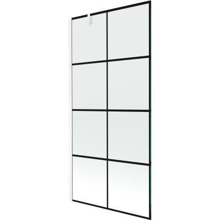 Mexen Next 1-flügelige Duschabtrennung 90 x 150 cm, schwarzes Gitter, weiß - 895-090-000-00-77-20