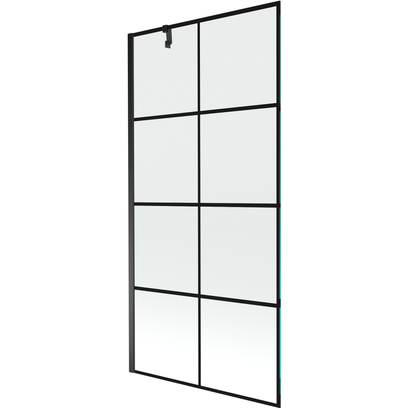 Mexen Next 1-flügelige Duschwand 90 x 150 cm, schwarzes Gitter, schwarz - 895-090-000-00-77-70