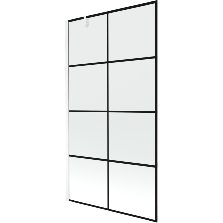 Mexen Next Einteilige Duschwand 100 x 150 cm, schwarzes Gitter, weiß - 895-100-000-00-77-20