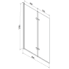 Mexen Castor Badewannenwand 2-flügelig 80 x 150 cm, Milchglas, Gold - 892-080-002-50-30