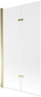 Mexen Castor Badewannenwand 2-flügelig 100 x 150 cm, satiniert, gold - 892-100-002-50-30