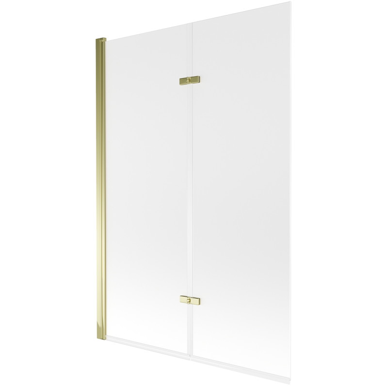 Mexen Castor 2-flügelige Badewannenwand 120 x 150 cm, Milchglas, Gold - 892-120-002-50-30