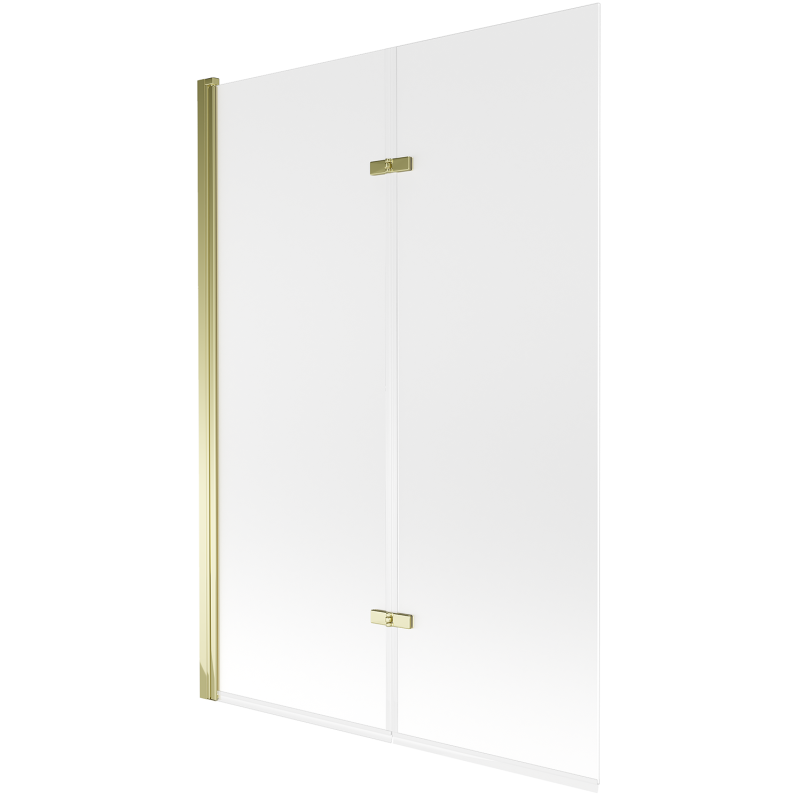 Mexen Castor Badewannenabtrennung 2-flügelig 120 x 150 cm, matt, gold - 892-120-002-50-30