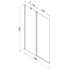 Mexen Flip Badewannenaufsatz 2-flügelig 100 x 150 cm, transparent, gold - 894-100-101-50-00