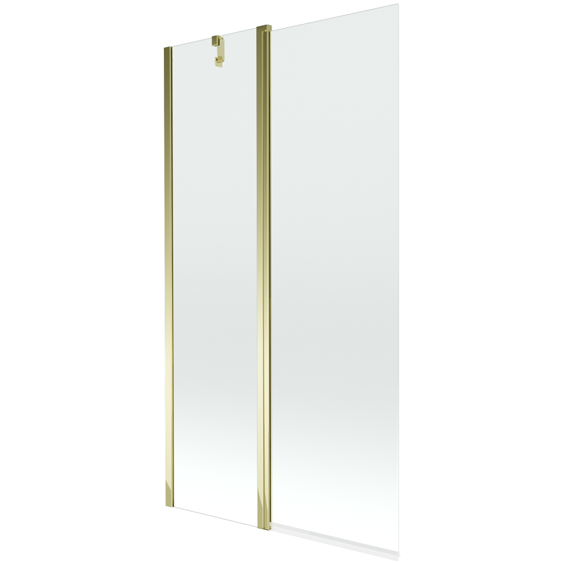 Mexen Flip Badewannenaufsatz 2-flügelig 100 x 150 cm, transparent, gold - 894-100-101-50-00