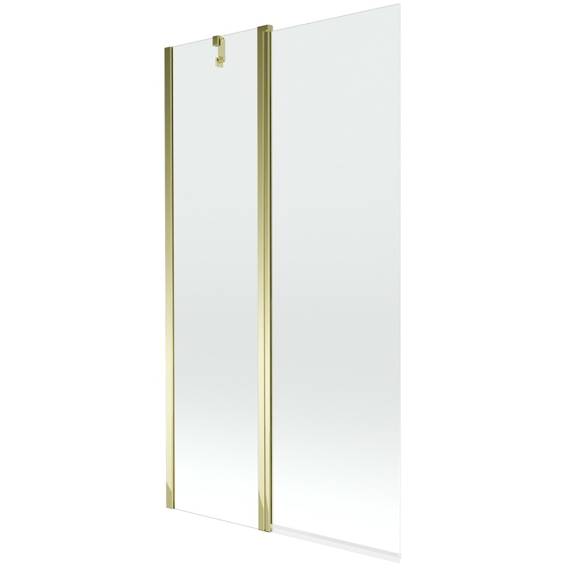 Mexen Flip Duschabtrennung für Badewanne, 2-flügelig, 100 x 150 cm, transparent, gold - 894-100-101-50-00