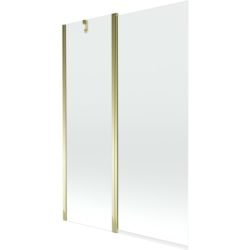 Mexen Flip 2-flügelige Badewannenabtrennung 120 x 150 cm, transparent, gold - 894-120-101-50-00