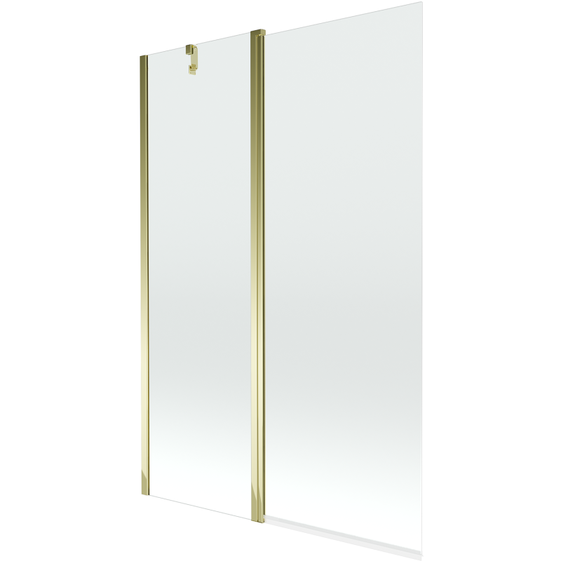 Mexen Flip Badewannenfaltwand 2-flügelig 120 x 150 cm, transparent, gold - 894-120-101-50-00