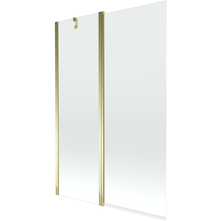 Mexen Flip Badewannenfaltwand 2-flügelig 120 x 150 cm, transparent, gold - 894-120-101-50-00