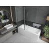 Mexen Flip Badewannenfaltwand 2-teilig 140 x 150 cm, transparent, Chrom - 894-140-101-01-00