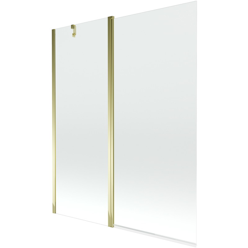 Mexen Flip 2-flügelige Badewannenfaltwand 140 x 150 cm, transparent, gold - 894-140-101-50-00