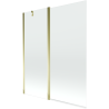 Mexen Flip 2-flügelige Badewannenfaltwand 140 x 150 cm, transparent, gold - 894-140-101-50-00