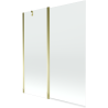 Mexen Flip Badewannenfaltwand 2-flügelig 140 x 150 cm, transparent, gold - 894-140-101-50-00