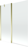 Mexen Flip 2-flügelige Badewannenabtrennung 140 x 150 cm, transparent, gold - 894-140-101-50-00