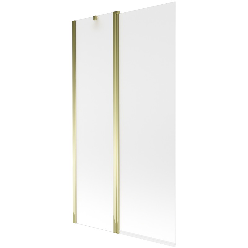 Mexen Flip zweiflügelige Badewannenabtrennung 100 x 150 cm, Raureif, Gold - 894-100-101-50-30